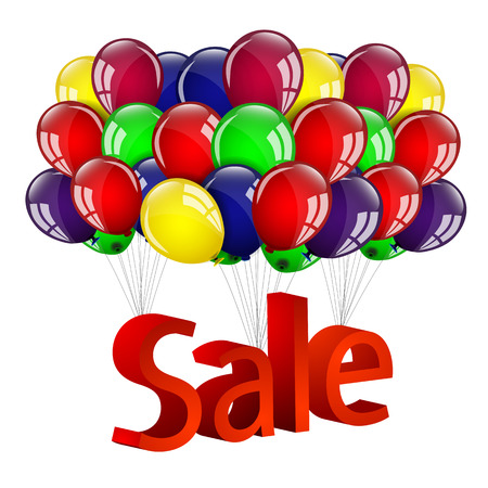 Colorful balloons sale promotionのイラスト素材