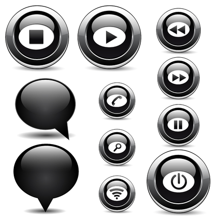 Set of buttonsのイラスト素材