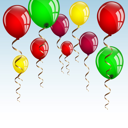 Balloons floating in the skyのイラスト素材