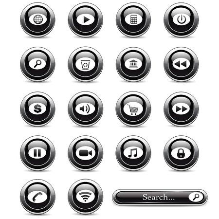 Set of black buttonsのイラスト素材