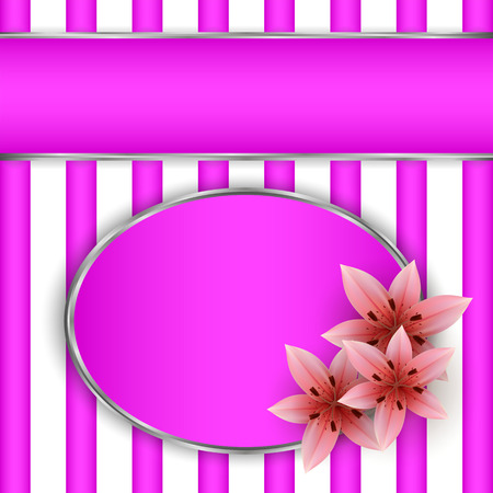 Frame with liliesのイラスト素材