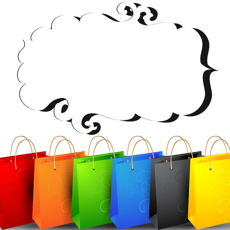 Background with colorful shopping bags のイラスト素材