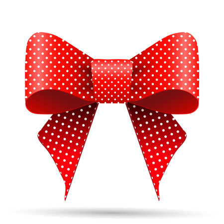 Red and white polka dot bowのイラスト素材