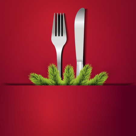 Christmas table settingのイラスト素材