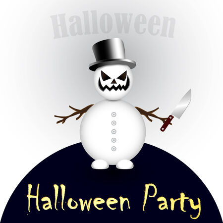 Evil snowman with a knifeのイラスト素材