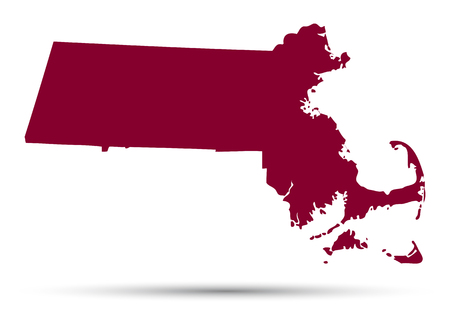 Map of the U.S. state of Massachusetts on a white backgroundのイラスト素材