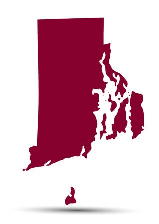 Map of the U.S. state of Rhode Island on a white backgroundのイラスト素材