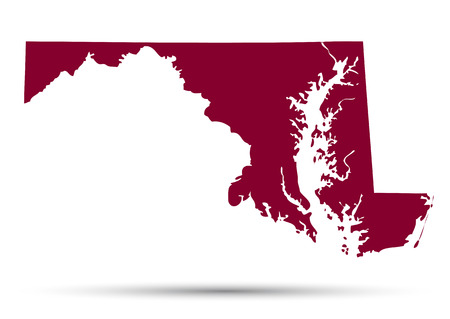 Map of the U.S. state of Maryland on a white backgroundのイラスト素材