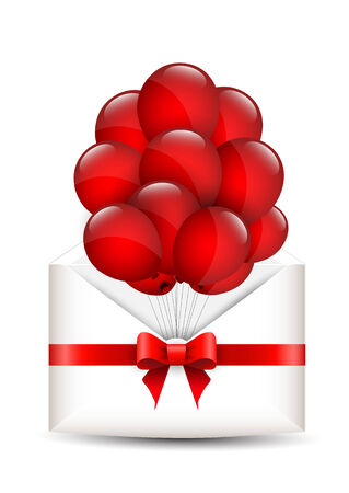 Balloons in an envelopeのイラスト素材