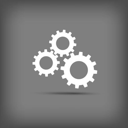 Gears icon on a gray backgroundのイラスト素材