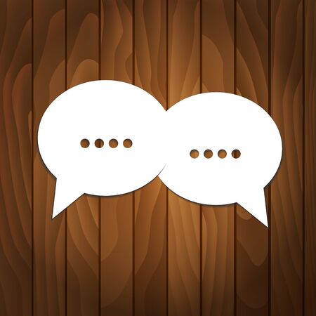 Speech Bubble On Wooden Backgroundのイラスト素材