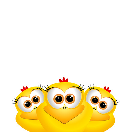 Background with funny chickensのイラスト素材