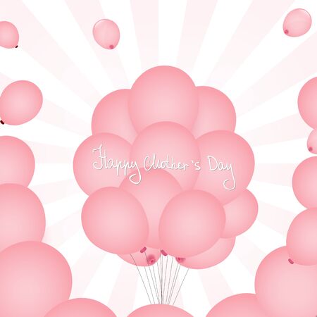 Mothers Day Pink Balloonsのイラスト素材