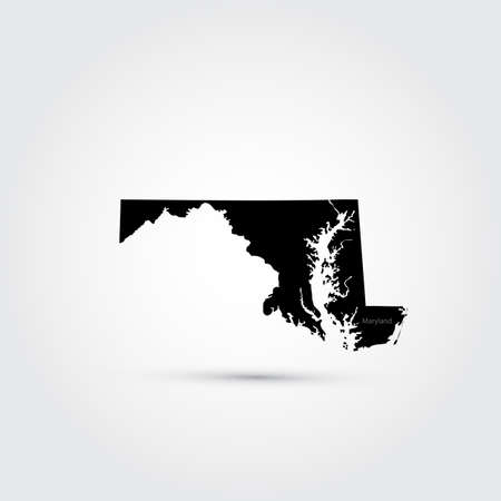 Map of the U.S. state of Marylandのイラスト素材