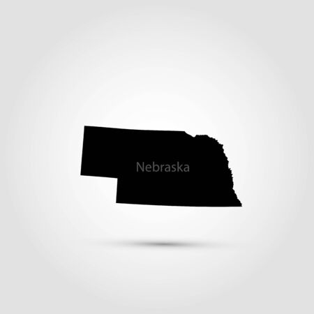 Map of the U.S. state of Nebraskaのイラスト素材