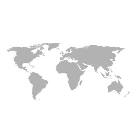 Gray world map on white backgroundのイラスト素材