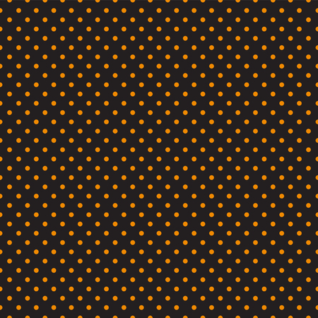 Seamless orange polka dots on black backgroundのイラスト素材