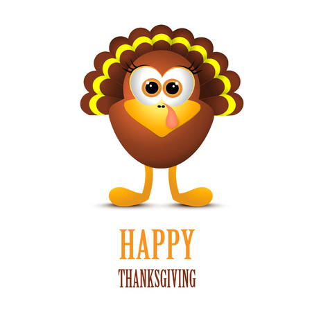 Happy Thanksgiving with turkey on a white background. のイラスト素材