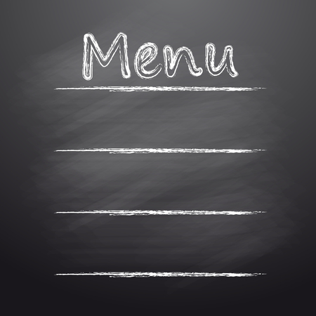 Menu written on a blackboard. Vector illustration.のイラスト素材