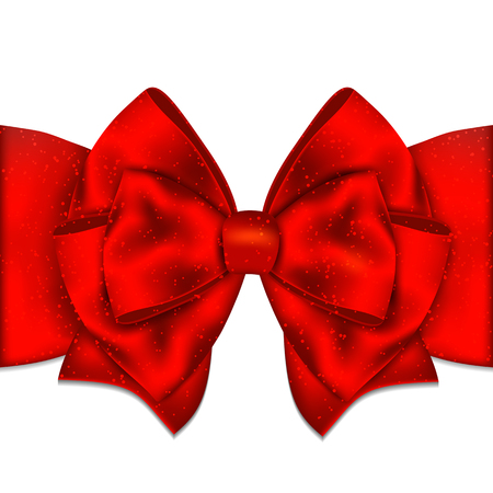 Red ribbon with bow on a white background. illustration.のイラスト素材