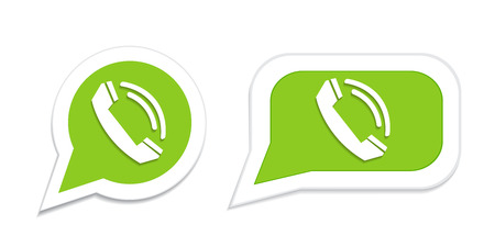 Phone handset in speech bubble icon. Vector illustration.のイラスト素材