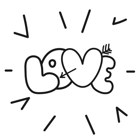 Valentines day card. Valentines day, hand lettering, love letter, love background, love text. Vector illustration.のイラスト素材