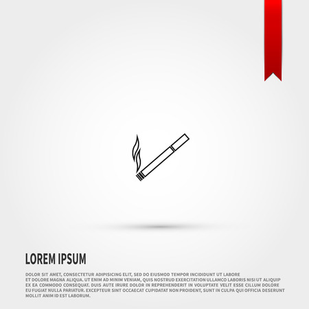 Black cigarette icon vector. Black cigarette icon JPEG. Vector illustration design element. Flat style design icon.のイラスト素材