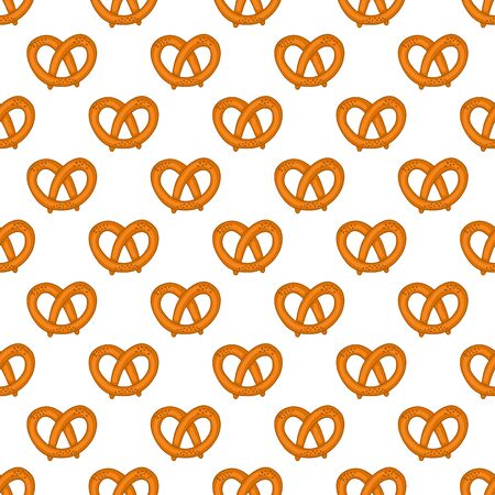 Seamless pattern with pretzels for Oktoberfest on white background.のイラスト素材