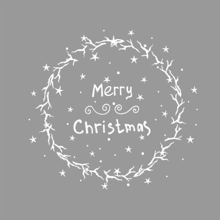 Christmas card. Design for greeting cards and invitations. Hand drawn holiday illustration.のイラスト素材