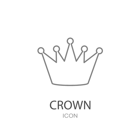 Black crown icon on a white background.. Flat style object.のイラスト素材