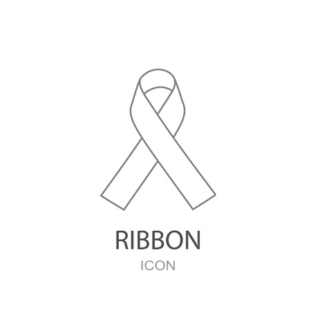 Grey awareness ribbon. Awareness ribbon template on a white background.のイラスト素材