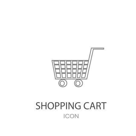Shopping cart icon on white background. Vector illustration.のイラスト素材