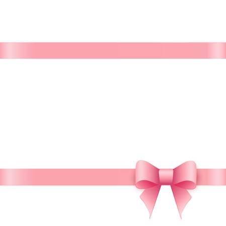 Gift card with pink bow and place for textのイラスト素材