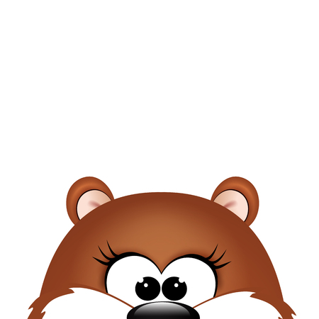 Groundhog day. Marmot on white backgroundのイラスト素材