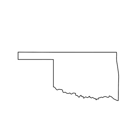 map of the U.S. state of Oklahomaのイラスト素材
