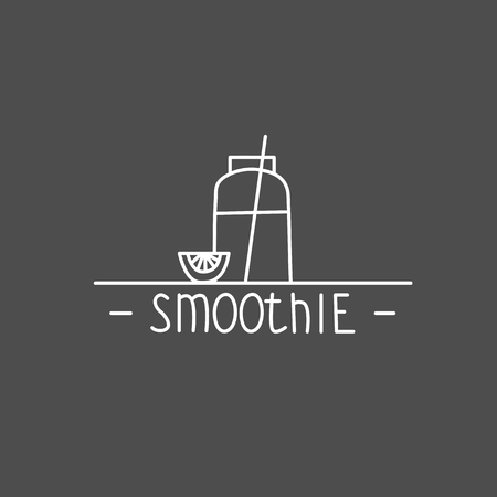 Smoothie - hand drawn brush text badge, sticker, banner, posterのイラスト素材