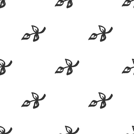 Hand Drawn brush leaves. Handmade seamless ornate for your desigのイラスト素材