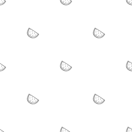 Seamless background with watermelon slices. Handmade ornate forのイラスト素材