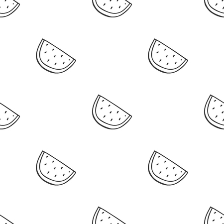Seamless background with watermelon slices. Handmade ornate forのイラスト素材