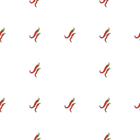 Pepper hand drawn on white background. Hand drawn seamless ornatの写真素材