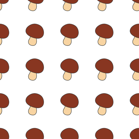 Mushroom hand drawn on white background. Hand drawn seamless ornのイラスト素材