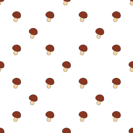 Mushroom hand drawn on white background. Hand drawn seamless ornのイラスト素材