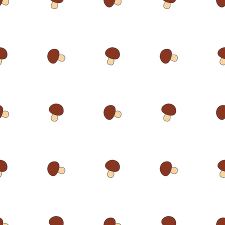Mushroom hand drawn on white background. Hand drawn seamless ornのイラスト素材