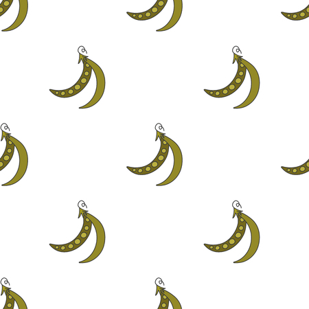 Peas hand drawn on white background. Hand drawn seamless ornateのイラスト素材