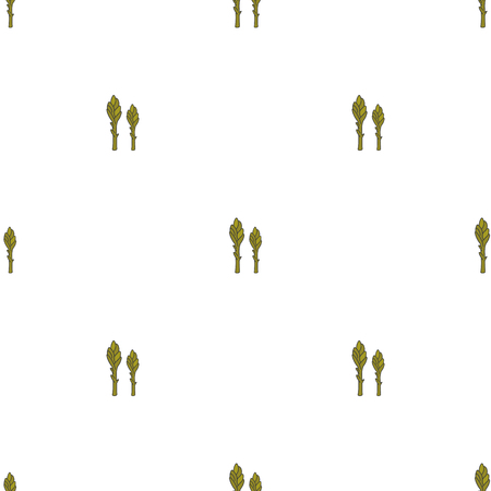Asparagus hand drawn on white background. Hand drawn seamless orのイラスト素材