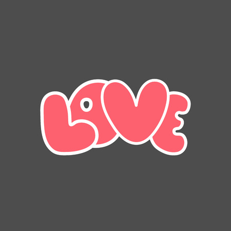 Love, hand drawn lettering. Hand drawn elements for your designs dress, poster, card, t-shirtのイラスト素材