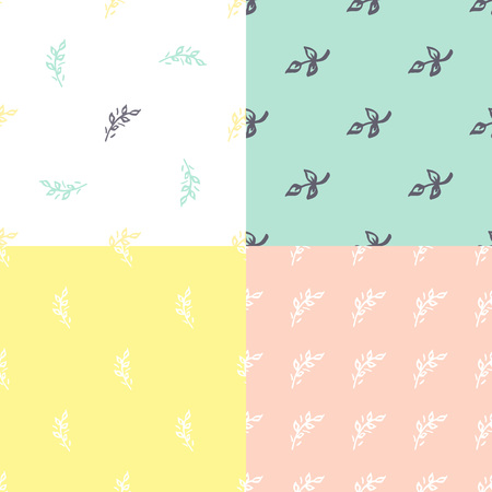 Abstract handdrawn seamless patterns set. Simple texture for backround, fabric or other types of designのイラスト素材