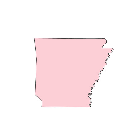 Arkansas map isolated on white background silhouette. Arkansas USA state.のイラスト素材