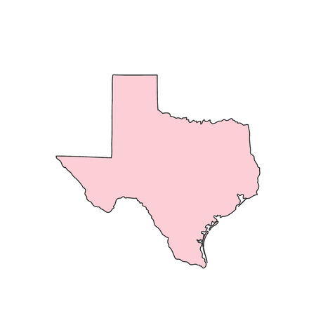Texas map isolated on white background silhouette. Texas USA state.のイラスト素材