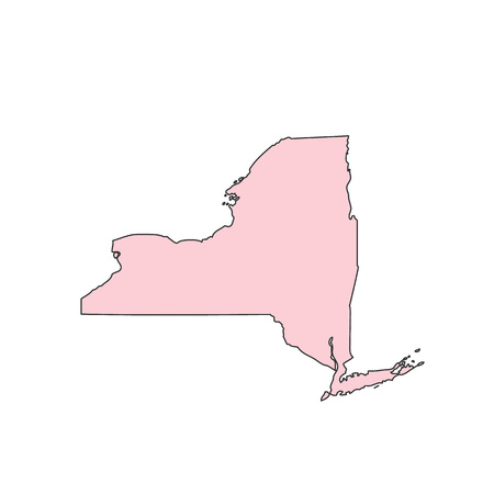 New York map isolated on white background silhouette. New York USA state.のイラスト素材